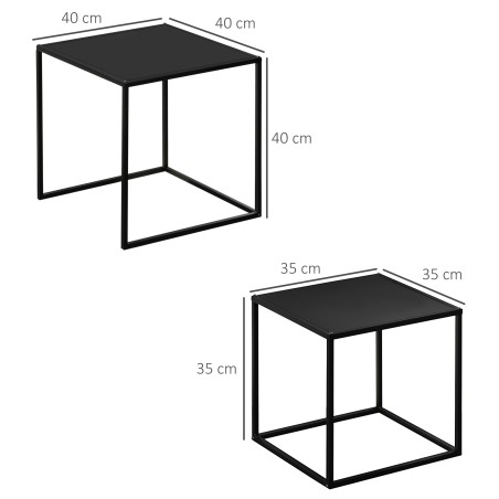 2-osaline pesalauakomplekt terasraamiga, must, 40 × 40 × 40 cm