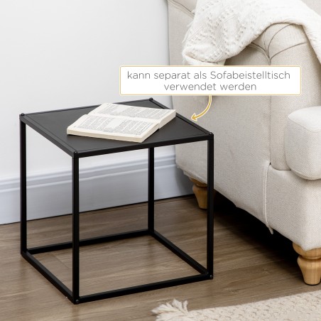 2-osaline pesalauakomplekt terasraamiga, must, 40 × 40 × 40 cm