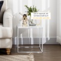 Beistelltisch-Set, moderne Satztische, platzsparend, stabiler Stahlrahmen, Weiß