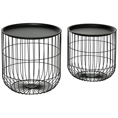 2-osaline virnastatav abilaudade komplekt panipaigaga, must