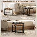 Kandiline 2-osaline diivanilaudade komplekt MDF-ist ja metallist, must