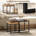 Kandiline 2-osaline diivanilaudade komplekt MDF-ist ja metallist, must