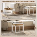Kandiline 2-osaline diivanilaudade komplekt MDF-ist ja metallist, valge