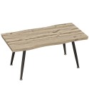 Diivani- ja külglaud terasjalgade ning 4 cm paksuse plaadiga, tamm/must