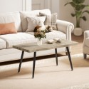 Diivani- ja külglaud terasjalgade ning 4 cm paksuse plaadiga, tamm/must
