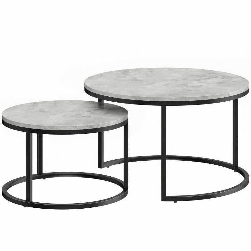 2-osaline virnastatavate metallraamiga abilauakeste komplekt, hall