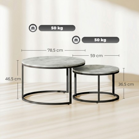 2-osaline virnastatavate metallraamiga abilauakeste komplekt, hall