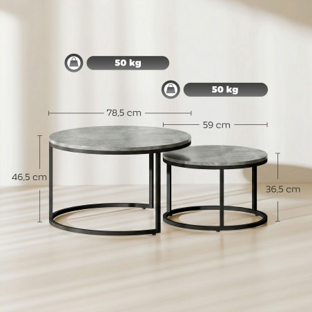 2-osaline virnastatavate metallraamiga abilauakeste komplekt, hall
