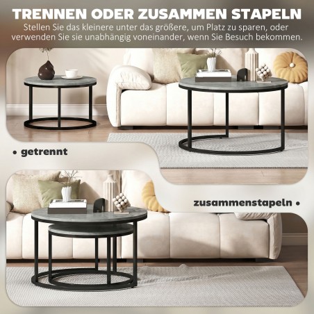 2-osaline virnastatavate metallraamiga abilauakeste komplekt, hall
