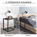 C-kujuline külglaud metallraami ja MDF-plaadiga, rustikaalne pruun