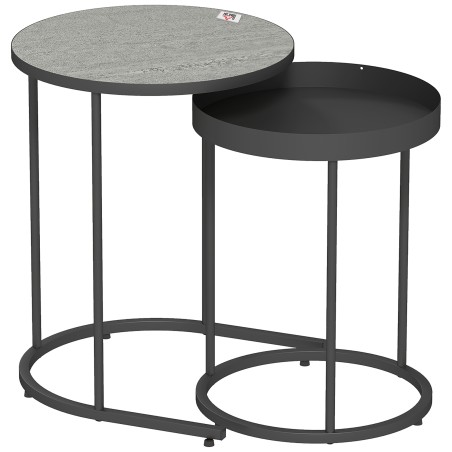 2-osaline üksteise alla lükatav elutoalaudade komplekt, metallist, hall