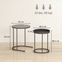 2-osaline üksteise alla lükatav elutoalaudade komplekt, metallist, hall