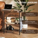 Külglaud USB-pesade ja pistikupesadega, 2 tasandit, 60 × 29,8 × 58,5 cm, pruun
