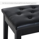 Klaveripink peidetud panipaiga ja kunstnahast padjaga, täispuidust, 76 × 36 × 50 cm, must