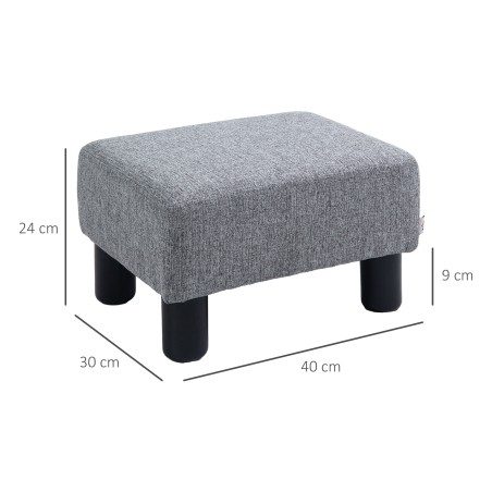 Linase välimusega kangaga taburet kuni 110 kg, helehall, 40 × 30 × 24 cm