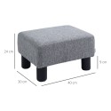 Linase välimusega kangaga taburet kuni 110 kg, helehall, 40 × 30 × 24 cm