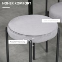 Nelja virnastatava polsterdatud istmega söögitabureti komplekt, hall