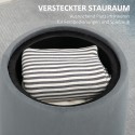 2-ühes sametise välimusega panipaigaga taburet, hall, Ø44 × 47,5 cm