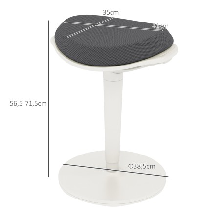Ergonoomiline reguleeritava kõrgusega pendeltaburet, kuni 120 kg, hall