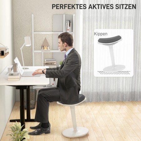 Ergonoomiline reguleeritava kõrgusega pendeltaburet, kuni 120 kg, hall