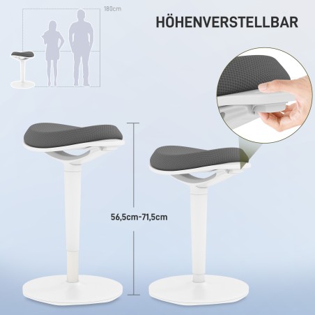 Ergonoomiline reguleeritava kõrgusega pendeltaburet, kuni 120 kg, hall