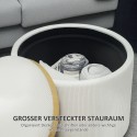 Ümmargune panipaigaga jalatugi, nöörkangas, MDF, kreemvalge