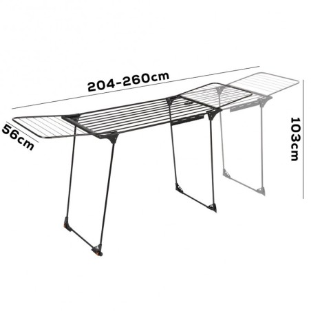 Pikendatav riidekuivatusrest, must, XXL 20... | FreshDesign.ee