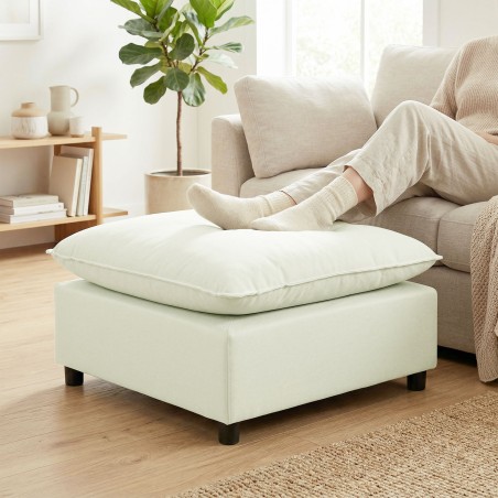 Moodne kangast tumba plastjalgadega, 75 cm, kreemvalge