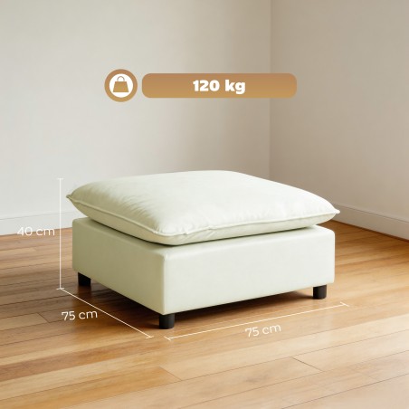 Moodne kangast tumba plastjalgadega, 75 cm, kreemvalge