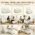 Moodne kangast tumba plastjalgadega, 75 cm, kreemvalge