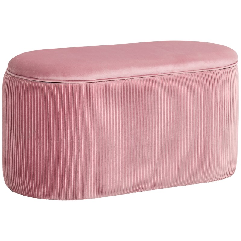 Panipaigaga polsterdatud pink, retrostiilis, 81 × 40 × 41 cm, vanaroosa