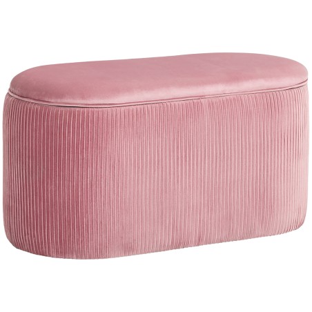 Panipaigaga polsterdatud pink, retrostiilis, 81 × 40 × 41 cm, vanaroosa
