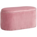 Panipaigaga polsterdatud pink, retrostiilis, 81 × 40 × 41 cm, vanaroosa