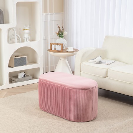 Panipaigaga polsterdatud pink, retrostiilis, 81 × 40 × 41 cm, vanaroosa