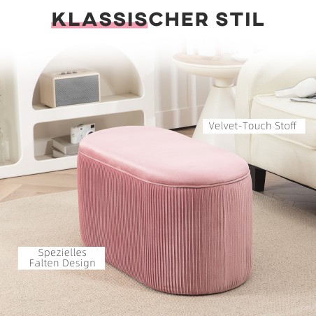 Panipaigaga polsterdatud pink, retrostiilis, 81 × 40 × 41 cm, vanaroosa
