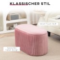 Panipaigaga polsterdatud pink, retrostiilis, 81 × 40 × 41 cm, vanaroosa