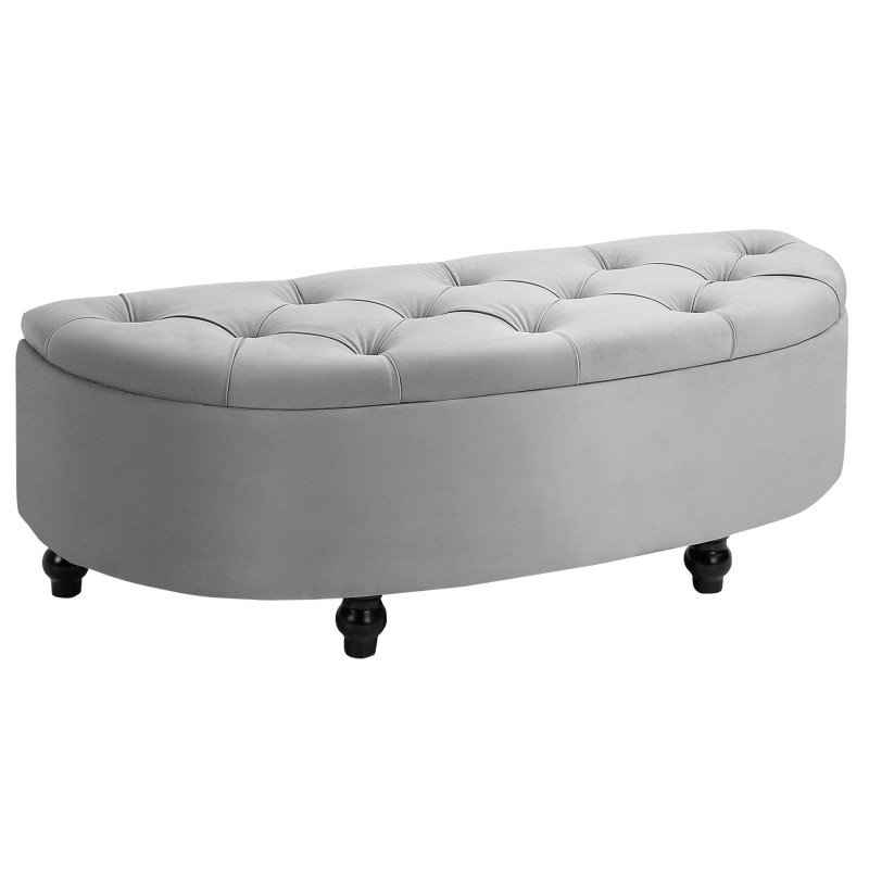 Panipaigaga sametise välimusega pink, hall, 120 × 46 × 42 cm