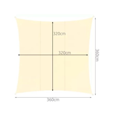 Puri päikesevari 3,6x3,6m - beež