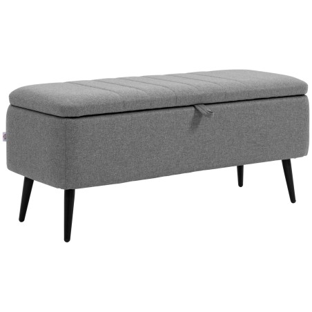 Panipaigaga polsterdatud pink terasjalgadega, 102 × 40 × 44 cm, hall