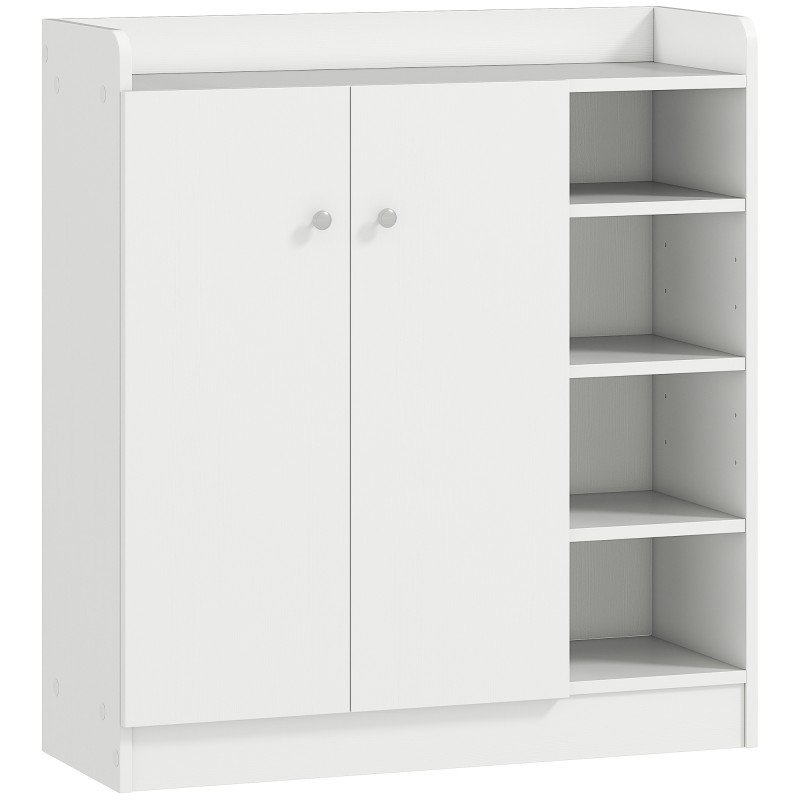 Valge kingakapp 4 riiuli ja 1 kapiosaga, 83 × 30 × 90 cm
