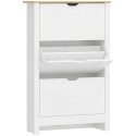 Kingakapp 3 riiuliga 18 paarile, valge ja pruun, 72 × 26 × 112 cm