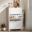 Kingakapp 3 riiuliga 18 paarile, valge ja pruun, 72 × 26 × 112 cm