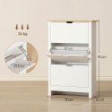 Kingakapp 3 riiuliga 18 paarile, valge ja pruun, 72 × 26 × 112 cm