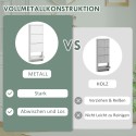 Kitsas metallist kingakapp 4 kallutatava sahtliga, kuni 8 paarile, valge