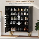 Must 2 uksega kingakapp 3 reguleeritava riiuliga, 72 × 31,5 × 95 cm