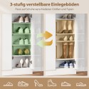 Valge puidust kingakapp 10 riiuli ja pehmelt sulguvate ustega