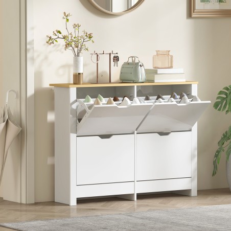 Kitsas kingakapp 4 klapplahtriga 8–16 paarile, 105 × 26 × 80 cm, valge ja naturaalne