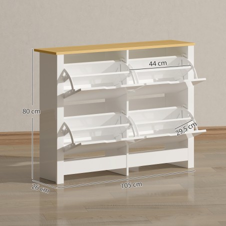 Kitsas kingakapp 4 klapplahtriga 8–16 paarile, 105 × 26 × 80 cm, valge ja naturaalne