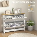 Kitsas kingakapp 4 klapplahtriga 8–16 paarile, 105 × 26 × 80 cm, valge ja naturaalne