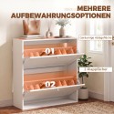 Kingakapp 2 klapplahtriga ja reguleeritavate riiulitega, valge